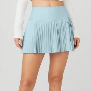 ALO Yoga Women's Grand Slam Pleated Tennis Skirt In Chalk Light Blue